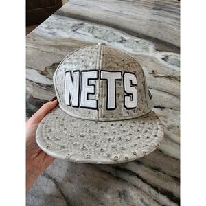 Brooklyn Nets Leather New Era Snapback Hat‎